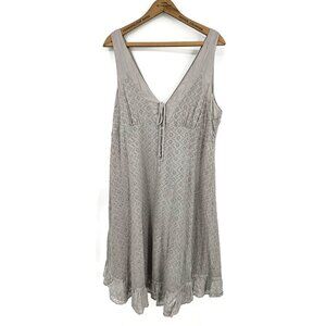 New Johnny Was Grey Eyelet Dress Womens XS Grey Sleeveless Rayon
